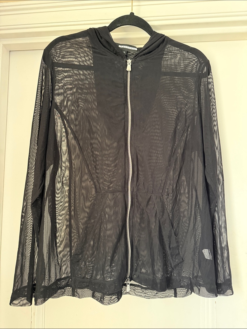 Anatomie Black Sheer Mesh Zip Hoodie